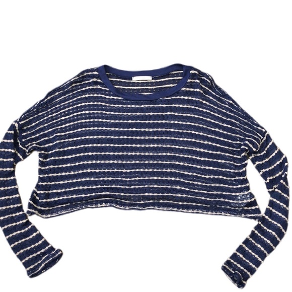maitai Tops - MaiTai Striped Knit Crop Sweater